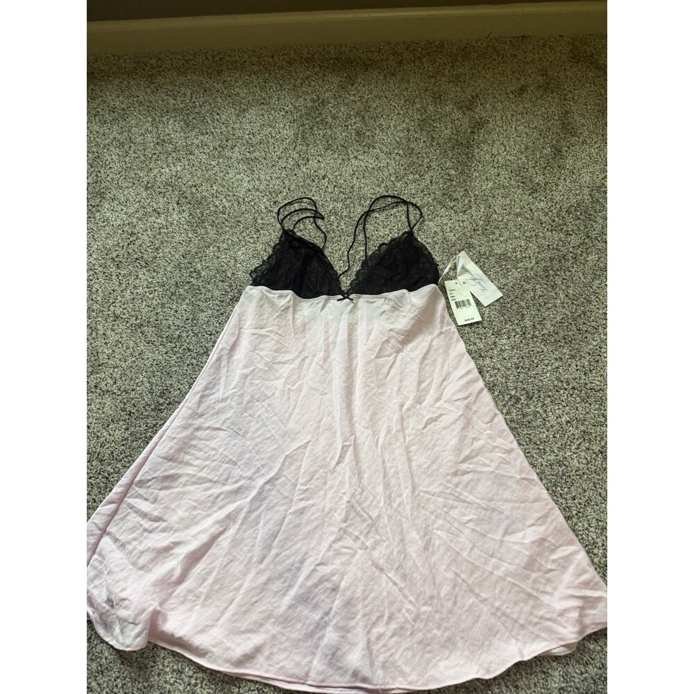 New Linea Donatella Babydoll Chemise Lingerie Pink Rose NWT Size Small
